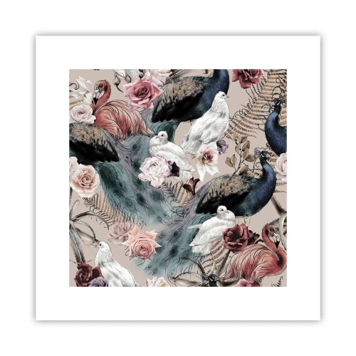 Affiche - Poster - Dans un jardin de palace - 30x30 cm