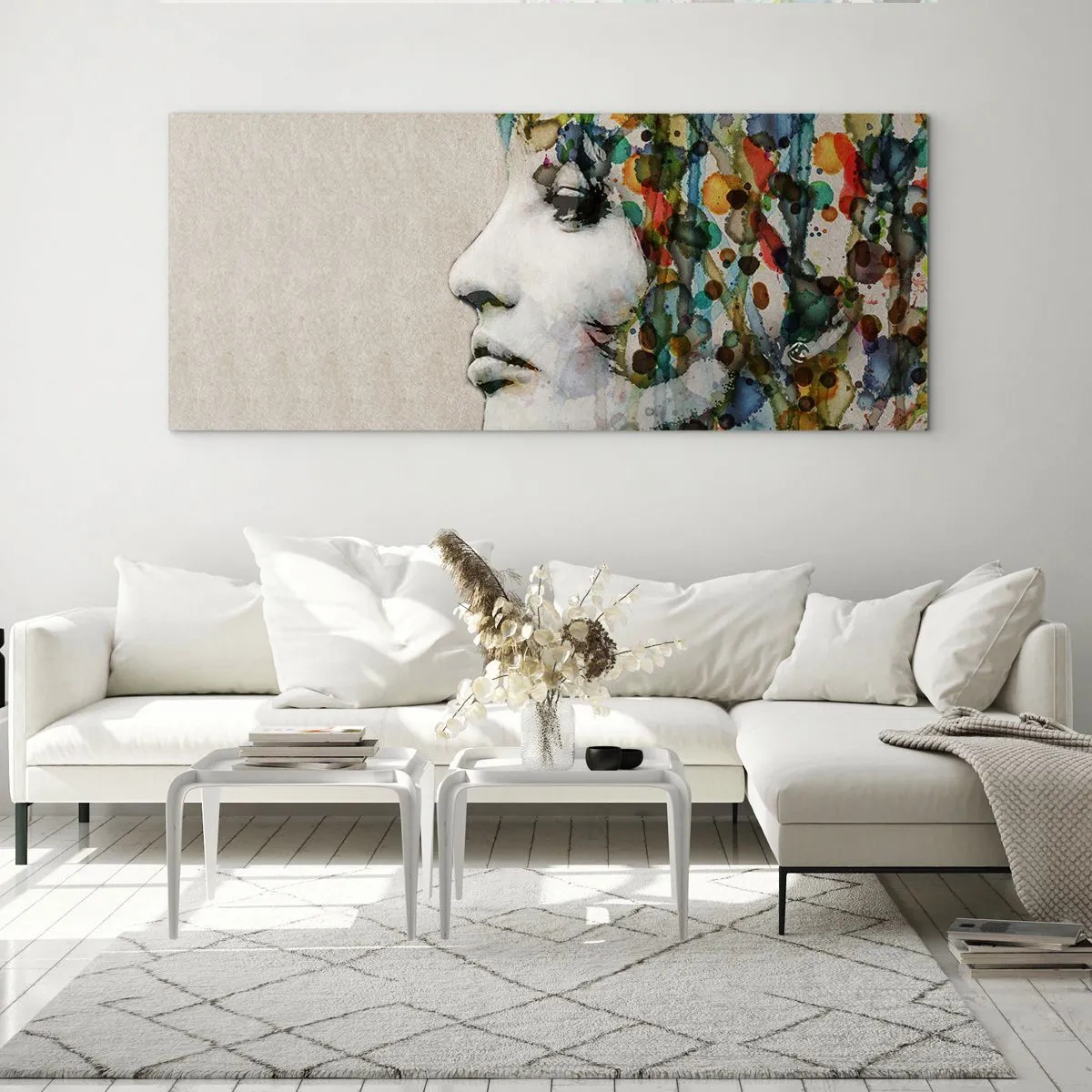 Impression sur verre - Image sur verre - Elle est sortie de la grisaille - 90x30 cm