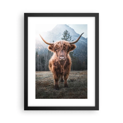 Affiche dans un cadre noir - Poster - Salutations des prairies de montagne - 30x40 cm