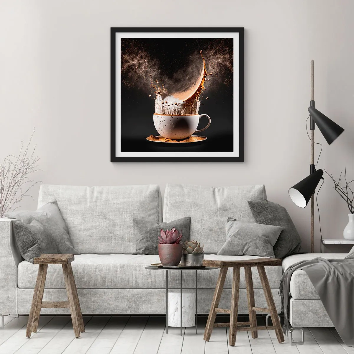 Affiche dans un cadre noir - Poster - Une explosion de saveur - 30x30 cm