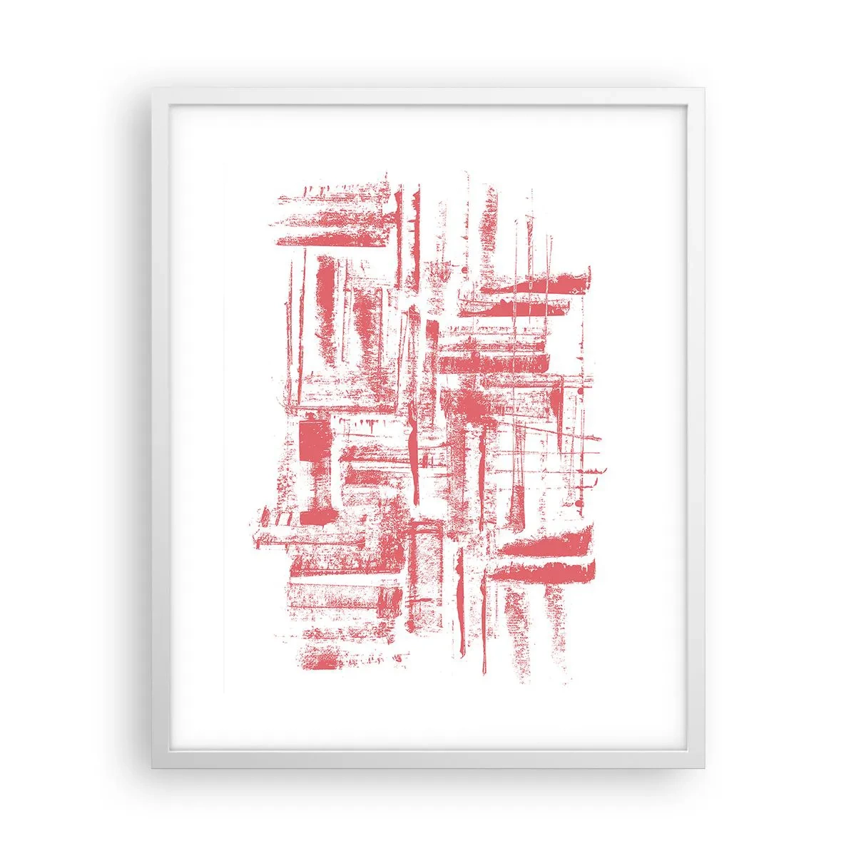 Affiche dans un cadre blanc - Poster - La ville rouge - 40x50 cm