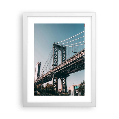 Affiche dans un cadre blanc - Poster - Sur les vagues de la ville - 30x40 cm