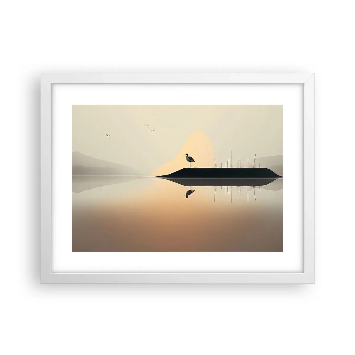 Affiche dans un cadre blanc - Poster - Le seigneur du lac - 40x30 cm