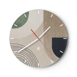 Horloge murale - Pendule murale - Formes ovales sobres avec des arches et des tons terreux - 30x30cm - La douceur de l'ovale - Décoration murale moderne pour le salon, la cuisine et la chambre ARTTOR