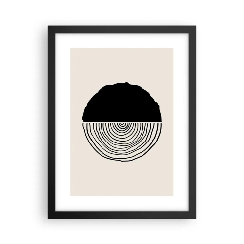 Affiche dans un cadre noir - Poster - Moitié-moitié - 30x40 cm