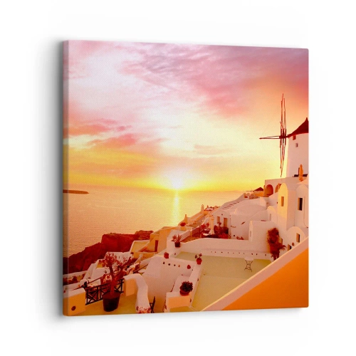 Impression sur toile - Image sur toile - Fondre en blanc et or - 30x30 cm