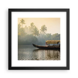 Affiche dans un cadre noir - Poster - Maison sur la rivière - 30x30 cm