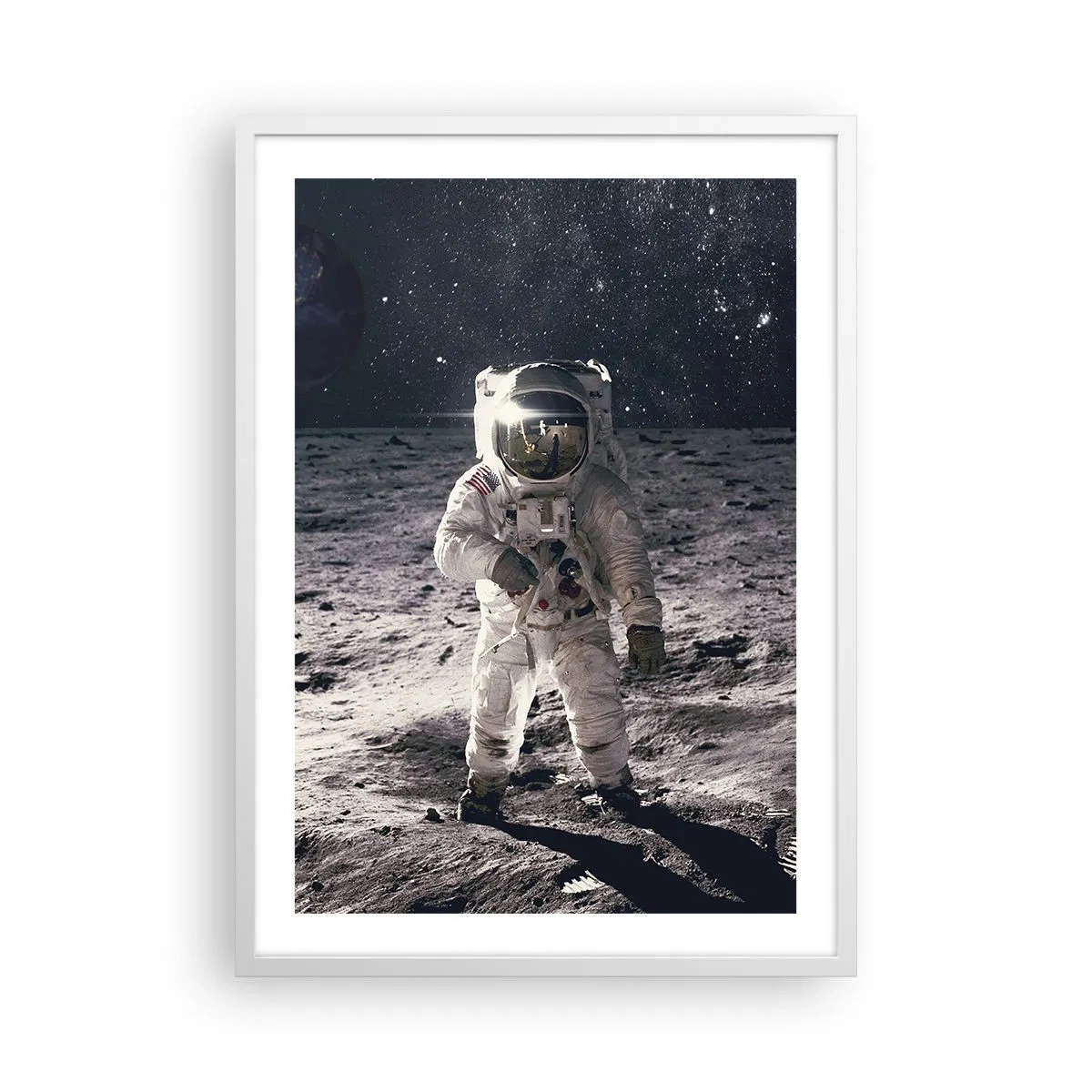Affiche dans un cadre blanc - Poster - Salutations de la lune - 50x70 cm