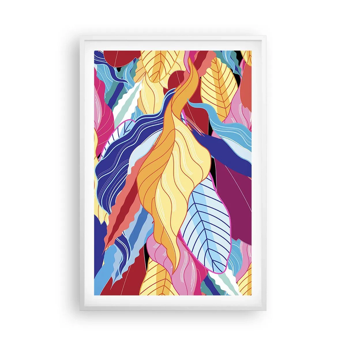 Affiche dans un cadre blanc - Poster - Un désordre coloré - 61x91 cm