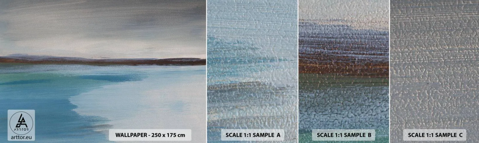 Échantillon de Papier Peint Autocollant Deluxe Sticker - Paysage horizontal - Mer, Morceau, Plage - 100x30 cm