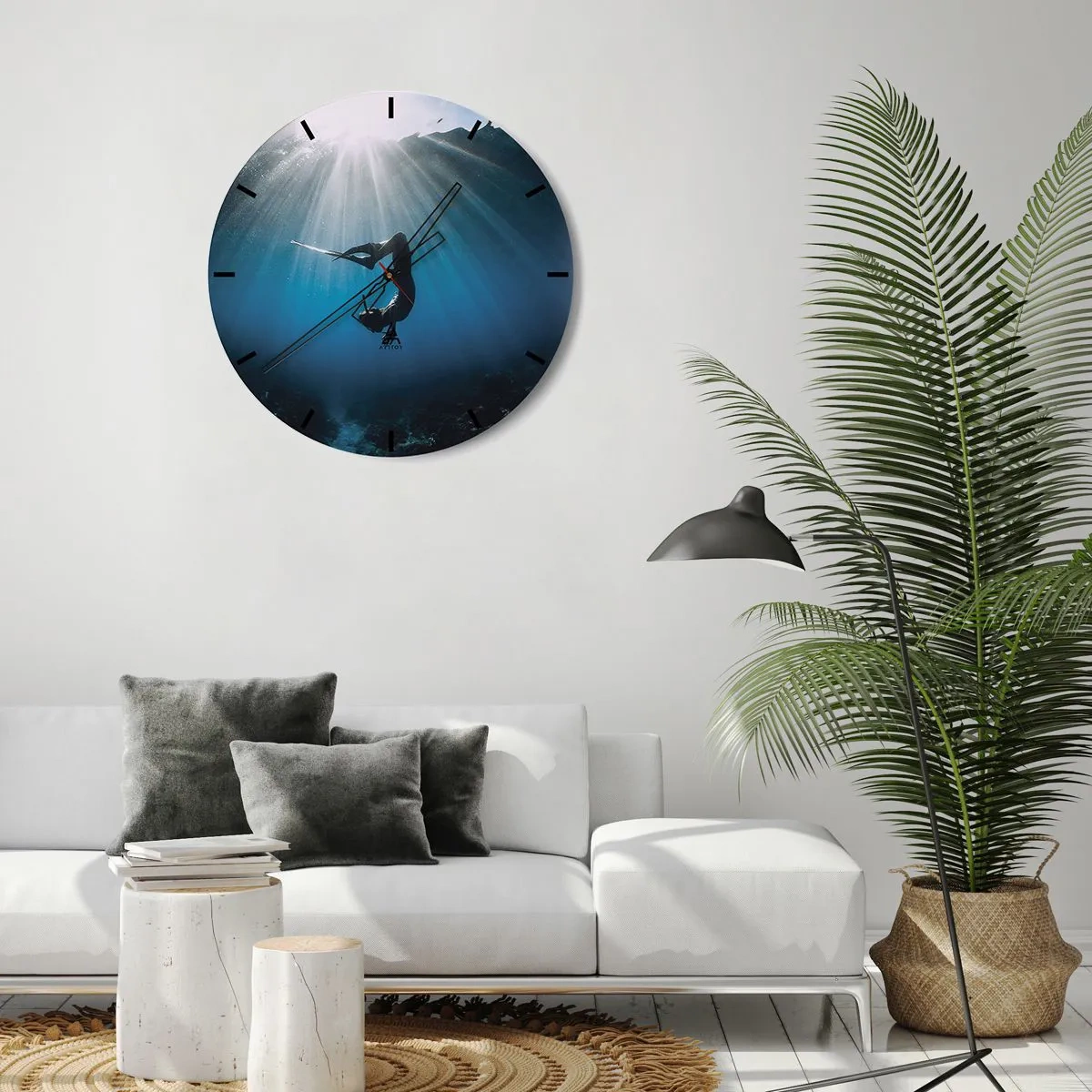 Horloge murale - Pendule murale - Dans sous-marine - 40x40 cm