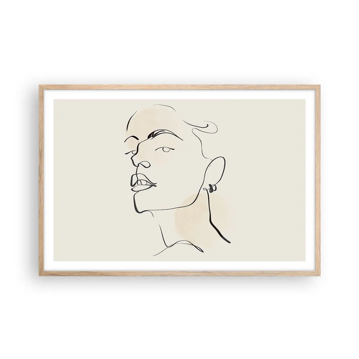 Affiche dans un chêne clair - Poster - Regard fier - 91x61 cm