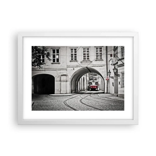 Affiche dans un cadre blanc - Poster - Dans le labyrinthe de la ville - 40x30 cm