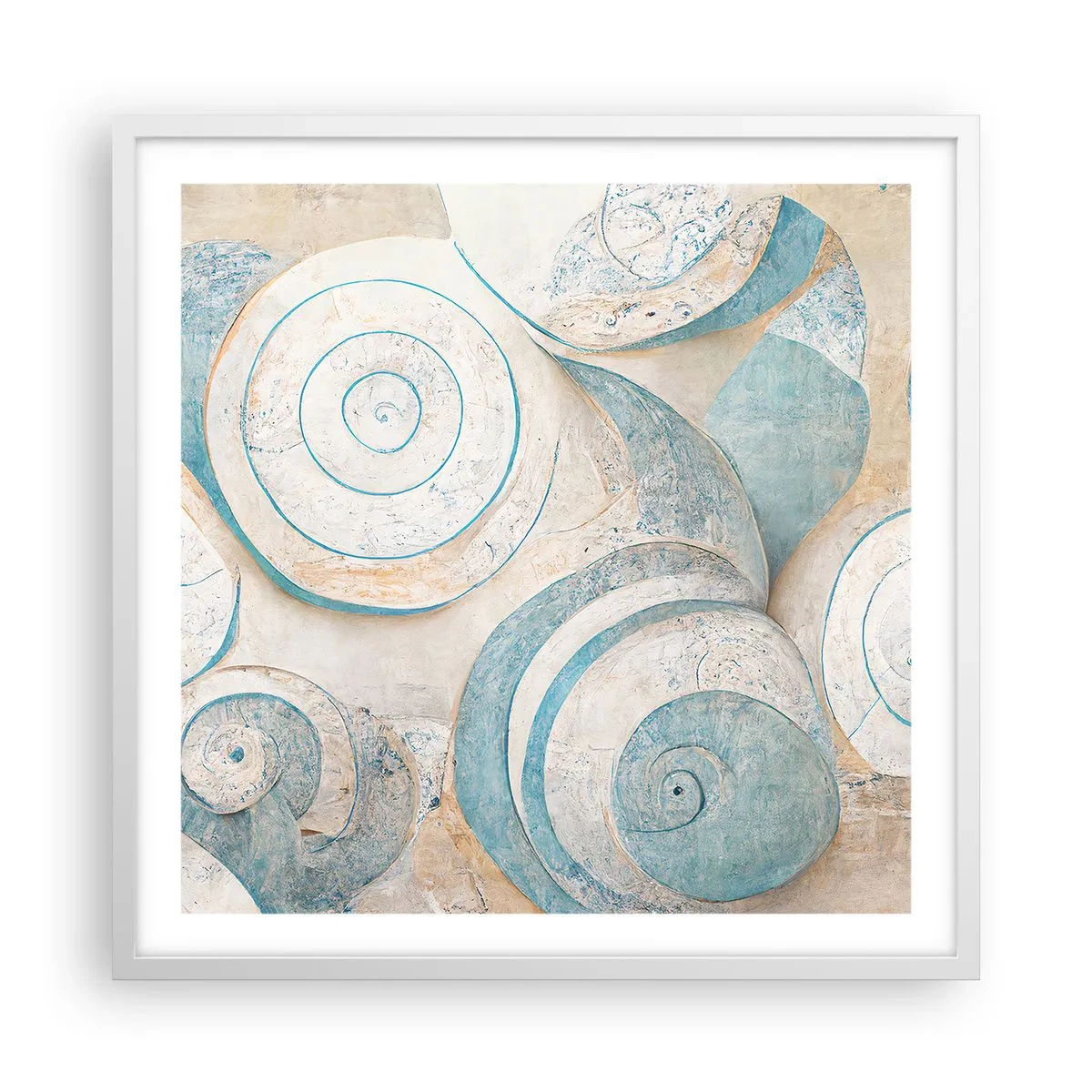 Affiche dans un cadre blanc - Poster - Que cache la coque ? - 60x60 cm