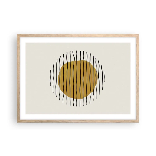 Affiche dans un chêne clair - Poster - Abstraction tremblante de chaleur - 70x50 cm