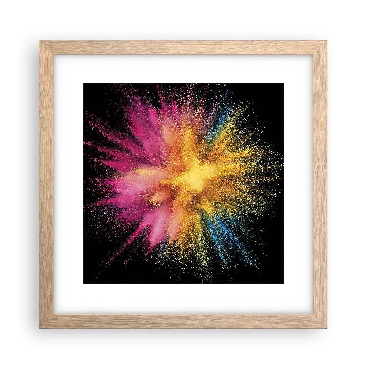 Affiche dans un chêne clair - Poster - Origine des couleurs - 30x30 cm