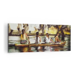 Impression sur toile - Image sur toile - Dans un paradis polynésien - 100x40 cm
