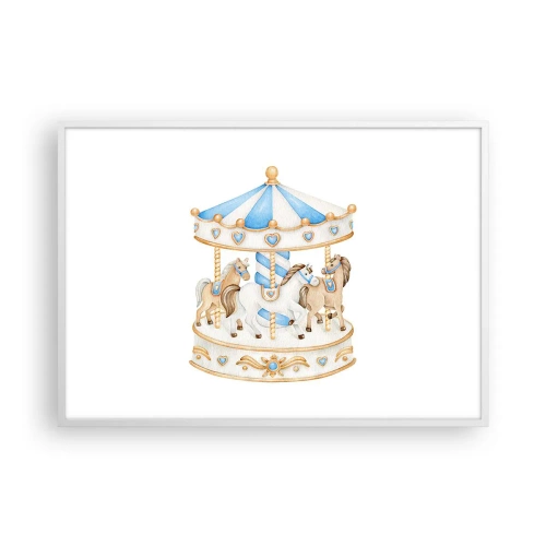 Affiche dans un cadre blanc - Poster - Douce enfance - 100x70 cm