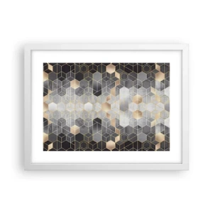 Affiche dans un cadre blanc - Poster - Composition de diamants - 40x30 cm