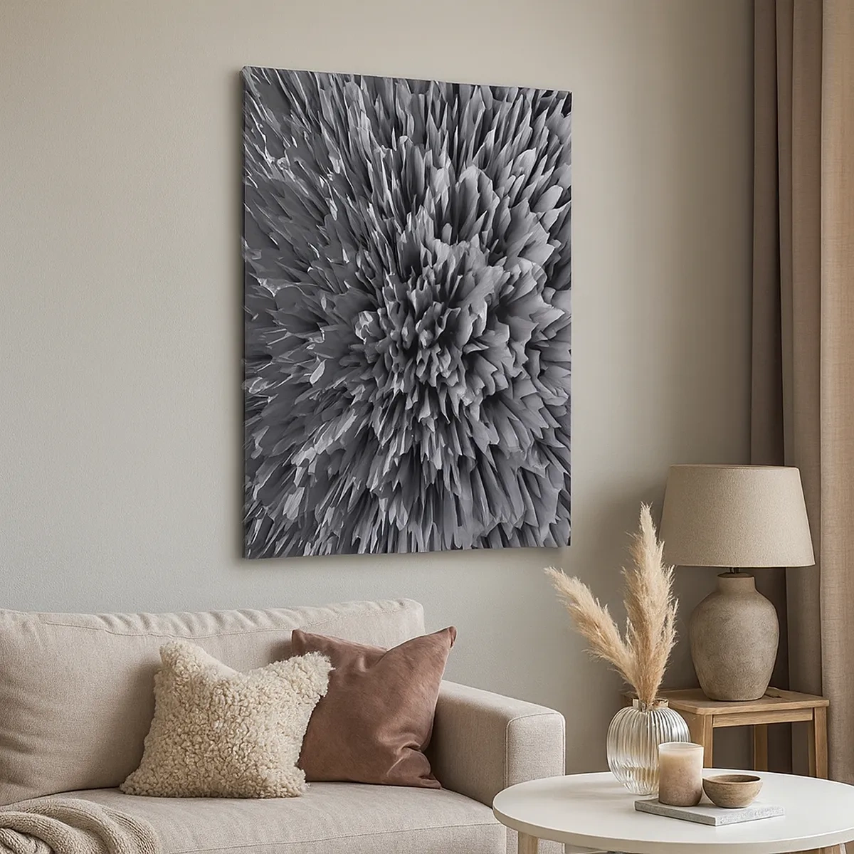 Impression sur toile - Image sur toile - Structure abstraite en nuances de gris - 50x70cm - Ça ne peut pas être plus dur que ça - Décoration murale moderne pour le salon et la chambre ARTTOR