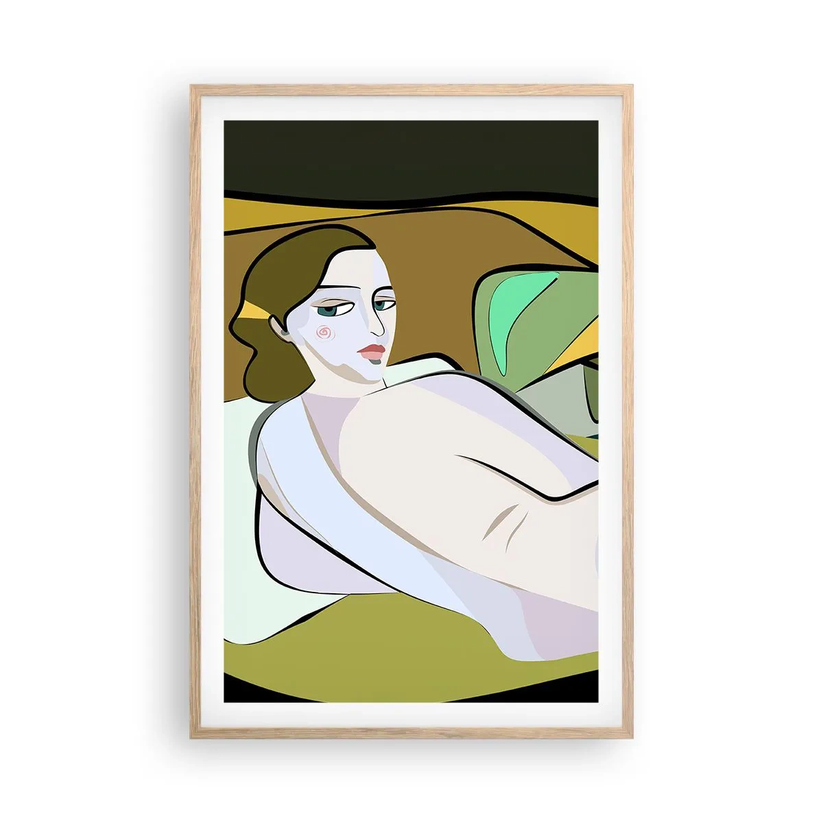 Affiche dans un chêne clair - Poster - Portrait intime - 61x91 cm