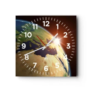 Horloge murale - Pendule murale - Lever de soleil - 30x30 cm