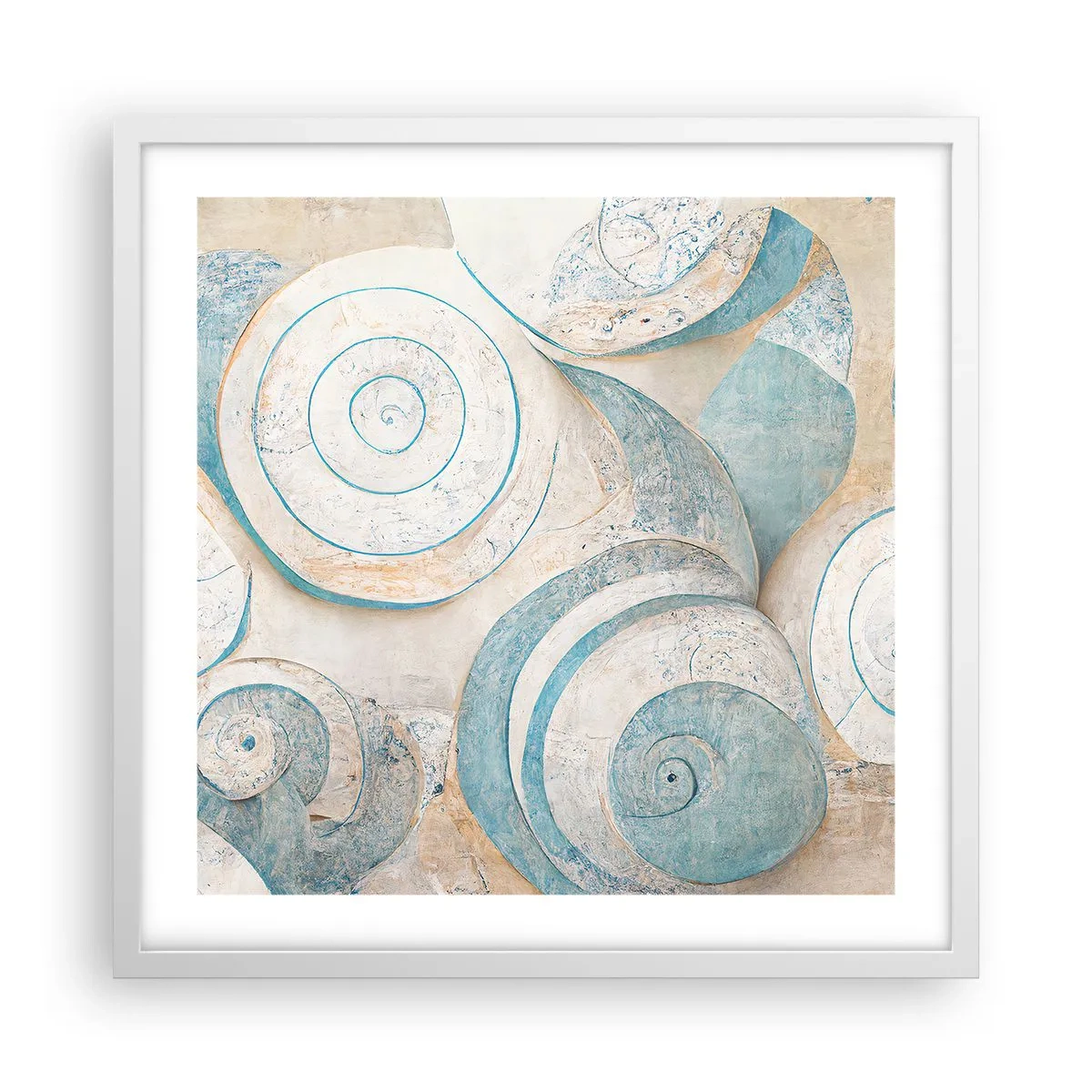 Affiche dans un cadre blanc - Poster - Que cache la coque ? - 50x50 cm