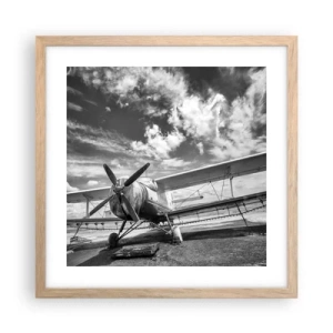 Affiche dans un chêne clair - Poster - Je suis impatient! - 40x40 cm