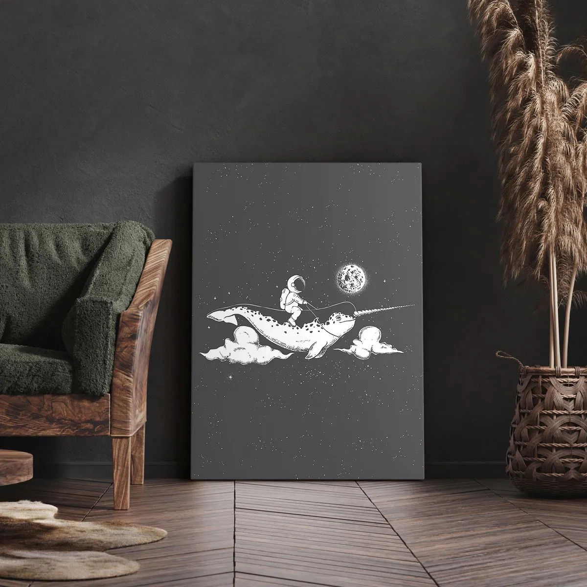 Impression sur toile - Image sur toile - Cavalier de l'espace - 45x80 cm