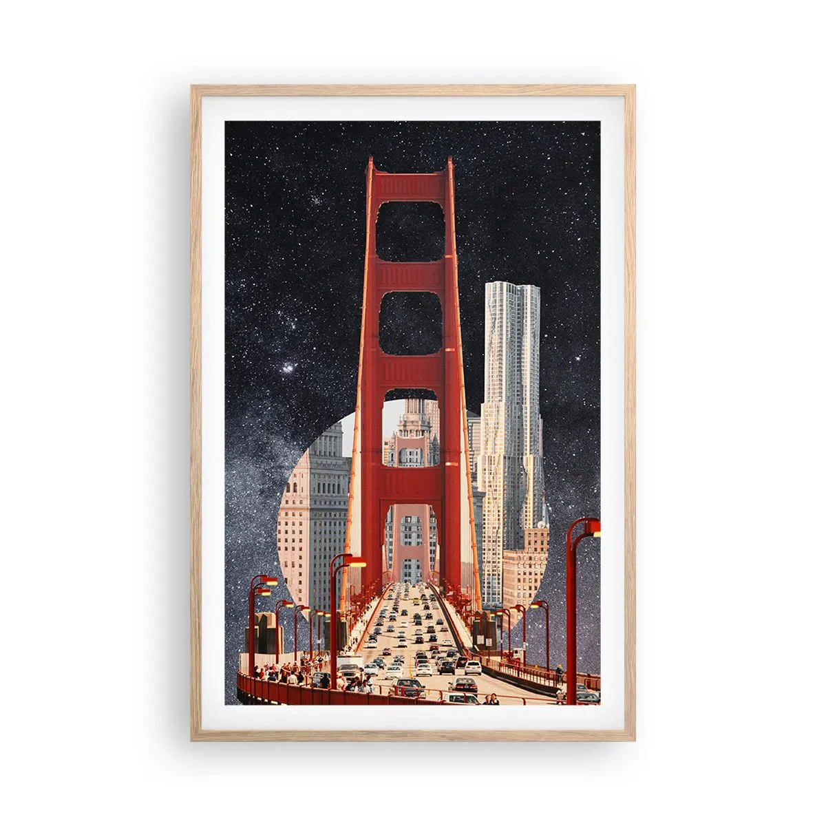 Affiche dans un chêne clair - Poster - Toujours au centre - 61x91 cm