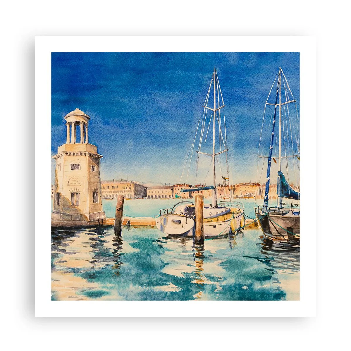 Affiche - Poster - Lagune ensoleillée - 60x60 cm