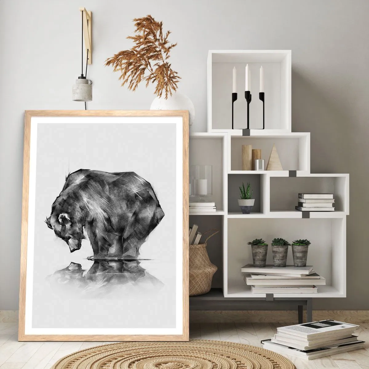 Affiche dans un chêne clair - Poster - Ravi de rencontrer quelqu'un de proche - 50x70 cm