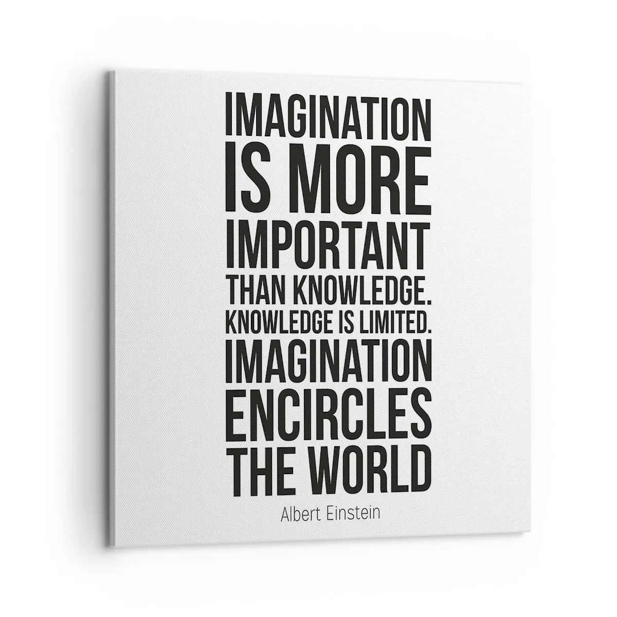 Impression sur toile - Image sur toile - Einstein sur le pouvoir de l'imagination - 60x60 cm