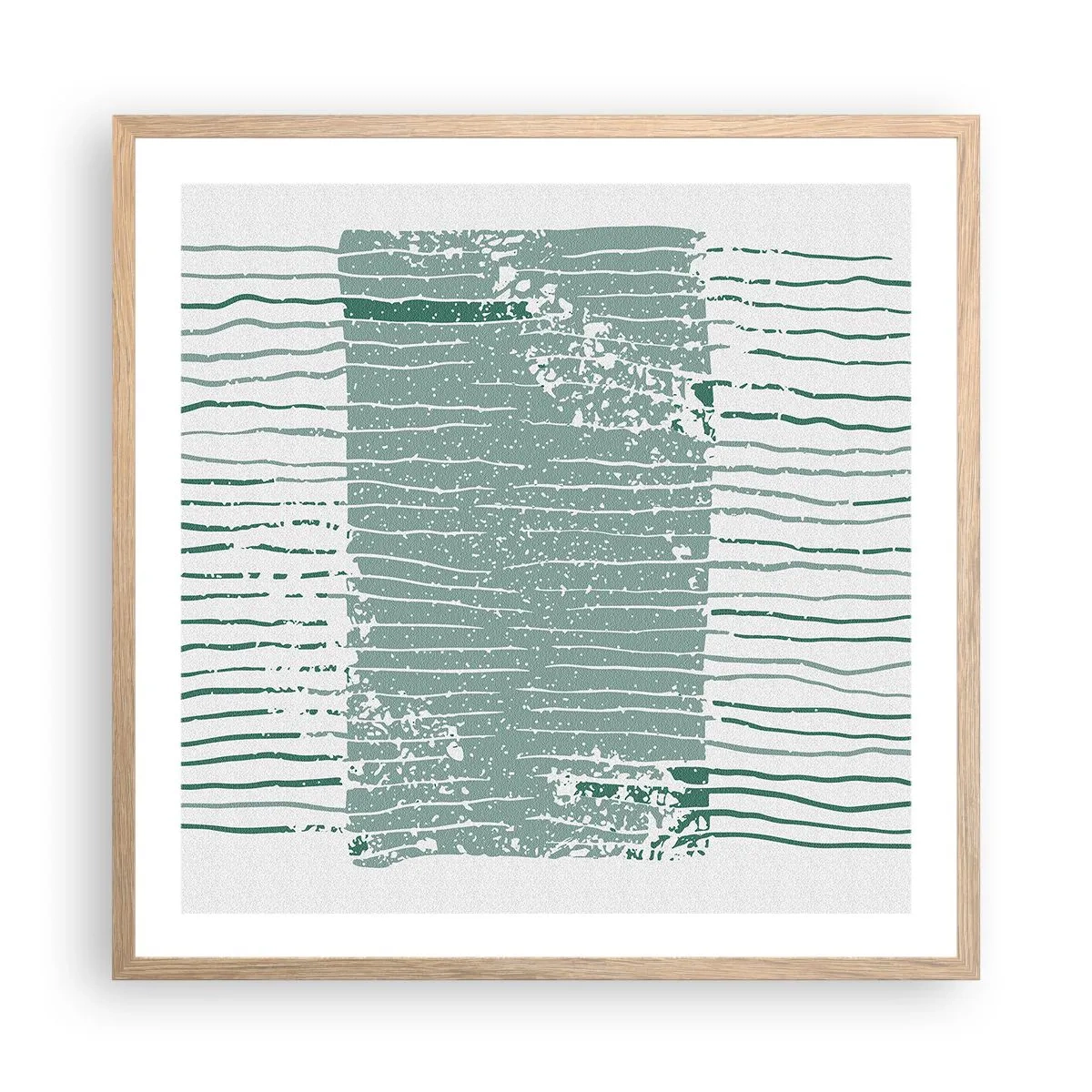 Affiche dans un chêne clair - Poster - Abstraction de la mer - 60x60 cm