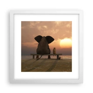 Affiche dans un cadre blanc - Poster - C'est bon de garder le silence ensemble - 30x30 cm