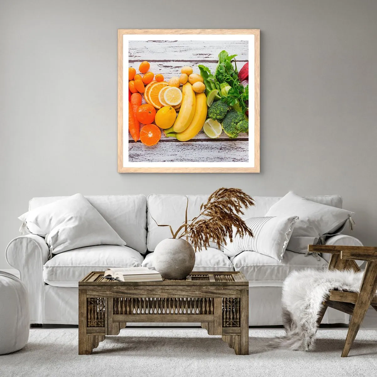 Affiche dans un chêne clair - Poster - Ce n'est pas suffisant? - 40x40 cm