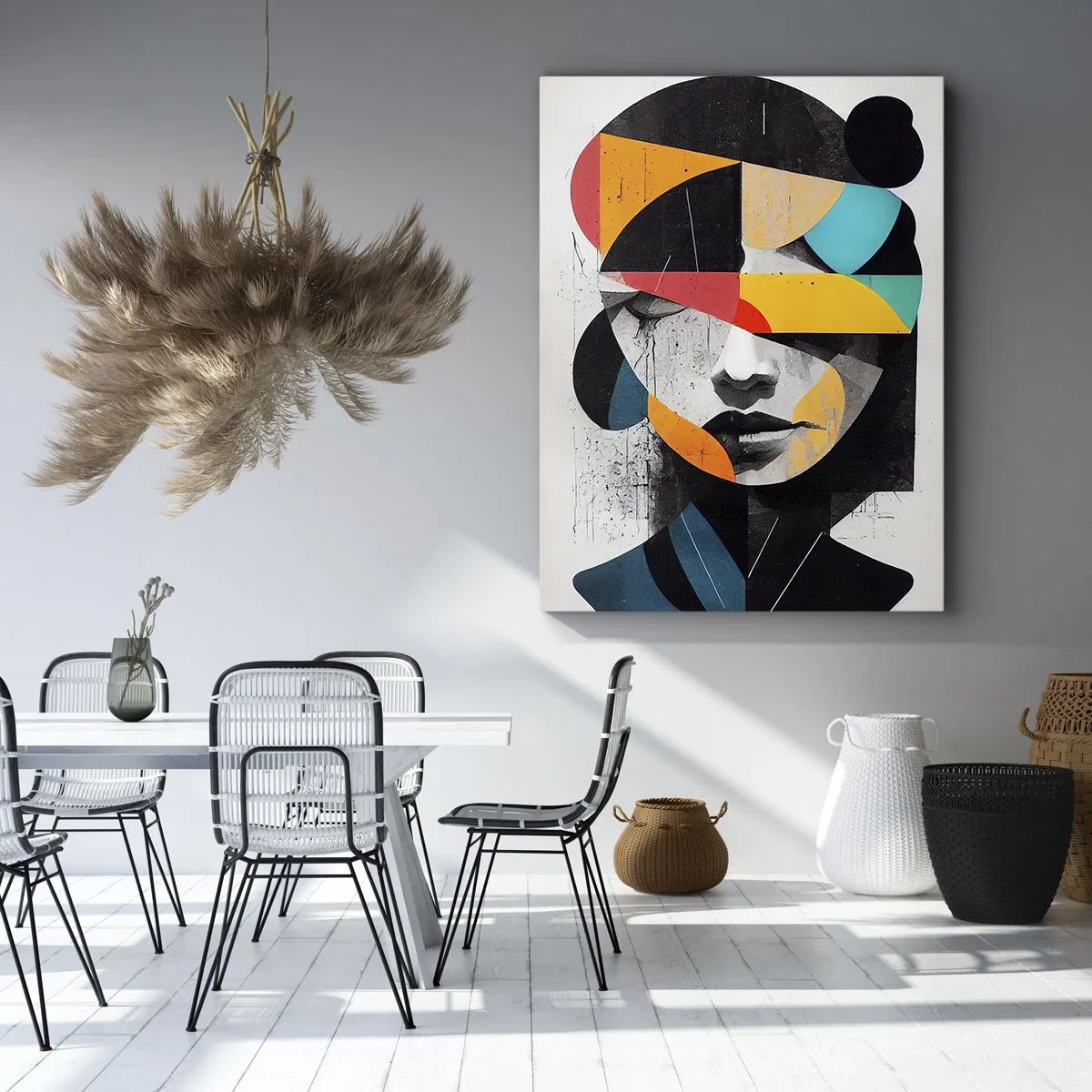 Impression sur toile - Image sur toile - Portrait intérieur multicolore - 55x100 cm