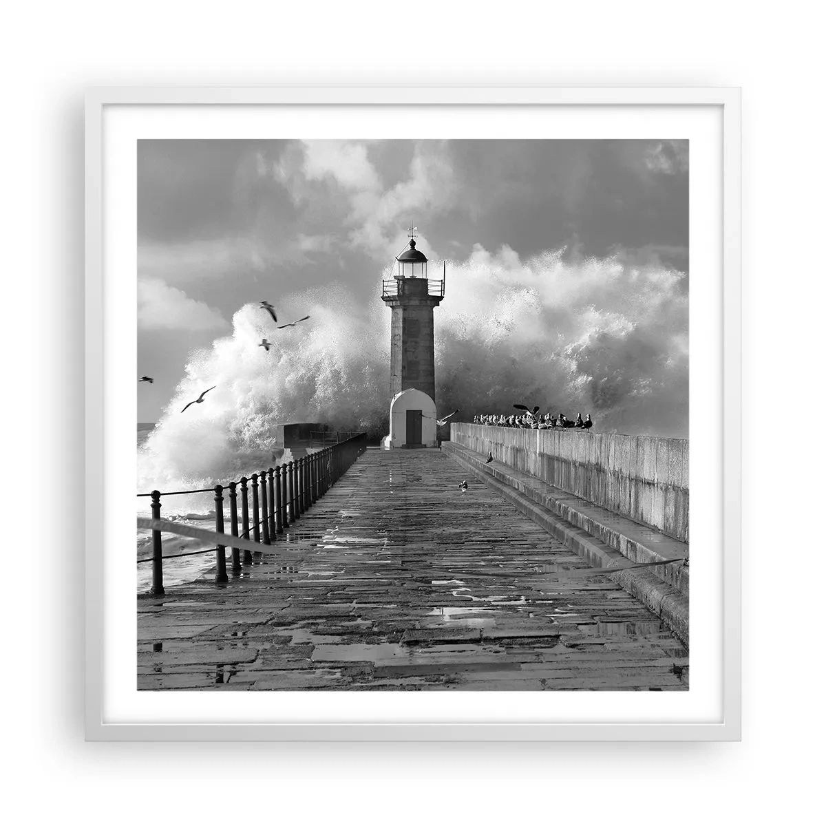 Affiche dans un cadre blanc - Poster - Sans peur - 60x60 cm