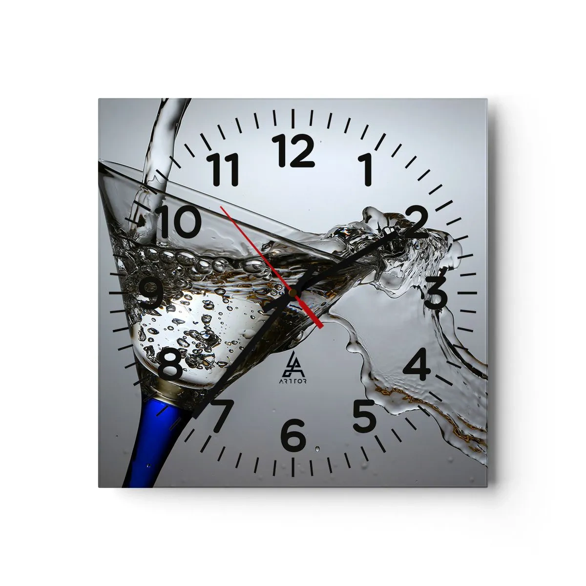 Horloge murale - Pendule murale - Eau cristalline dans un verre cristal - 30x30 cm