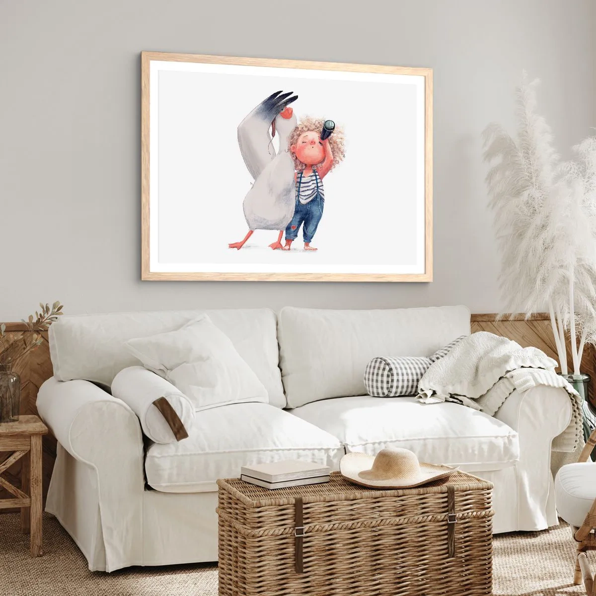 Affiche dans un chêne clair - Poster - Plan de grand voyage - 50x40 cm