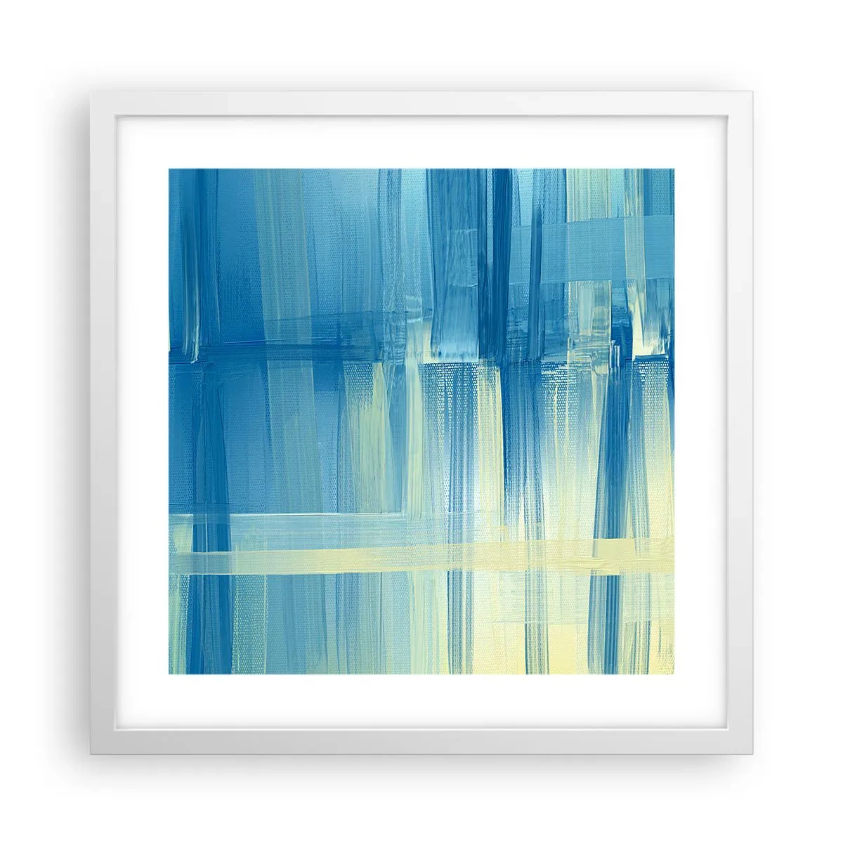 Affiche dans un cadre blanc - Poster - Composition en turquoise - 40x40 cm
