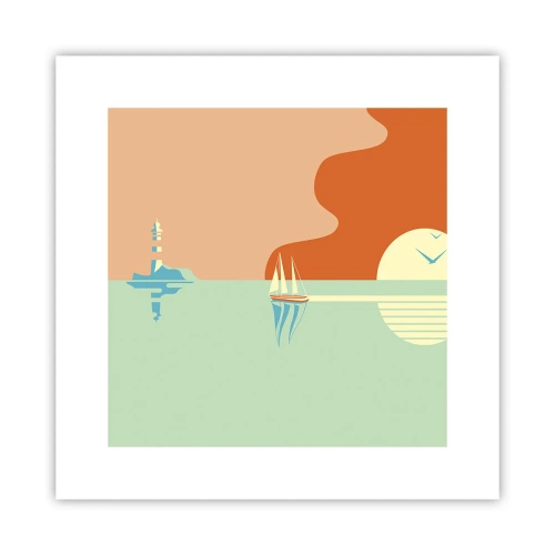 Affiche - Poster - Paysage idéal de la mer - 30x30 cm
