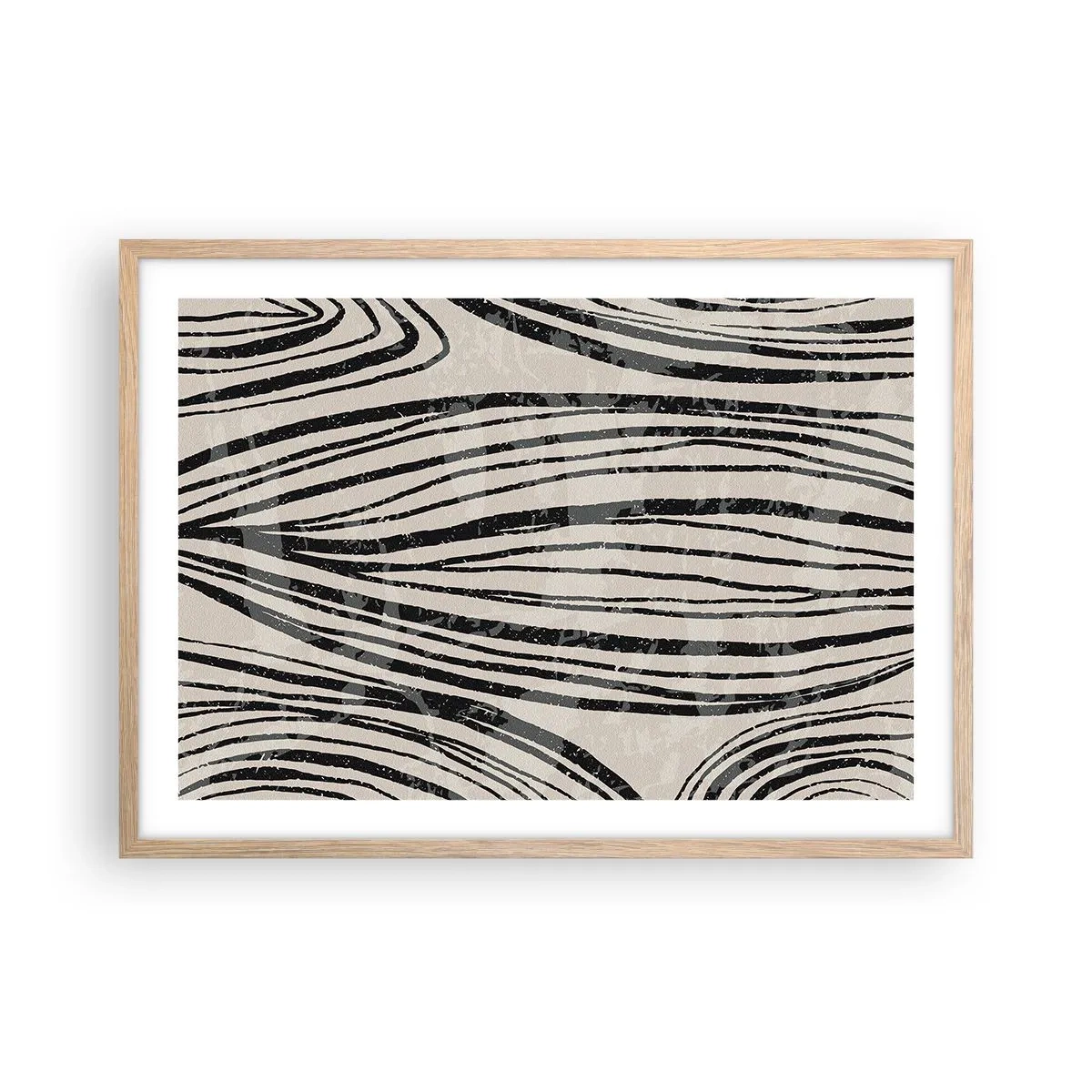 Affiche dans un chêne clair - Poster - Ligne de marécage - 70x50 cm