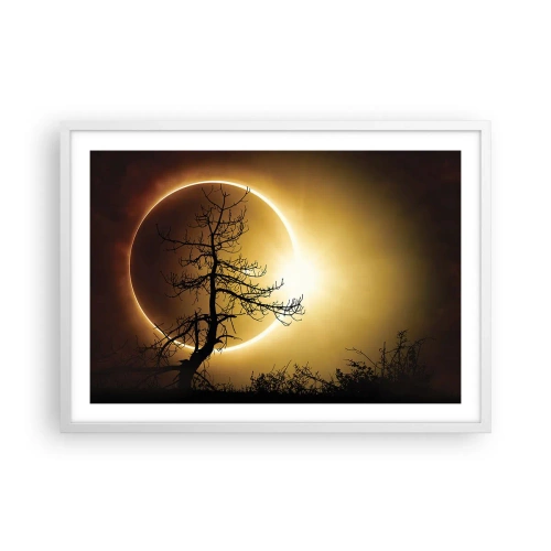 Affiche dans un cadre blanc - Poster - Éclipse totale - 70x50 cm
