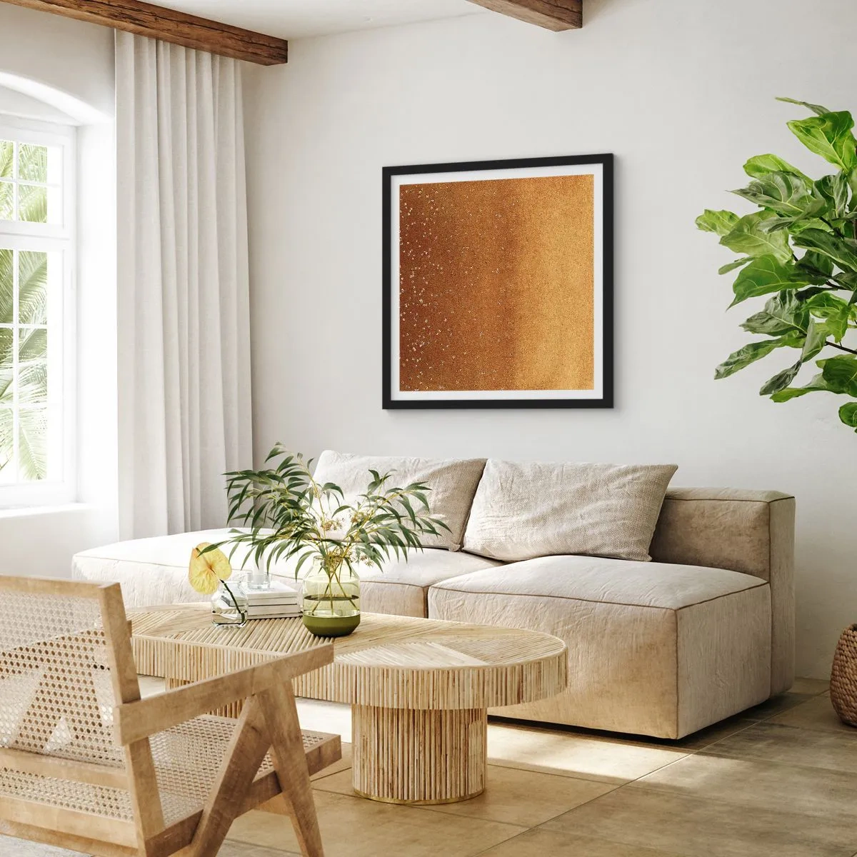 Affiche dans un cadre noir - Poster - Origine du monde - 60x60 cm