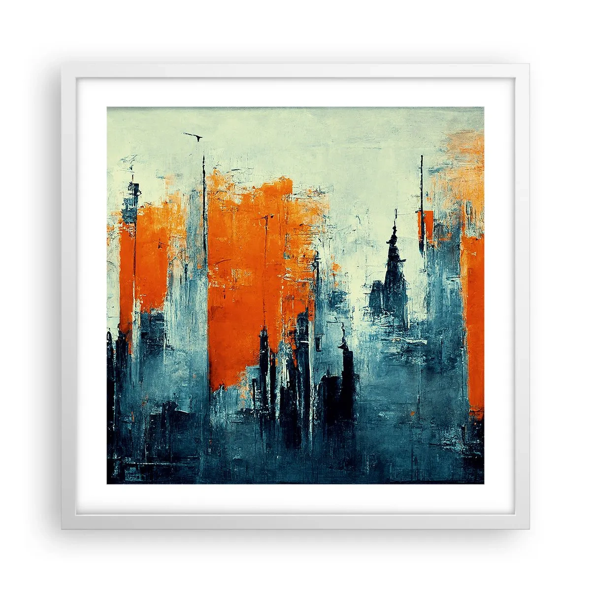 Affiche dans un cadre blanc - Poster - Paysage moderne - 50x50 cm