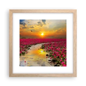 Affiche dans un chêne clair - Poster - La vie secrète du lac - 30x30 cm