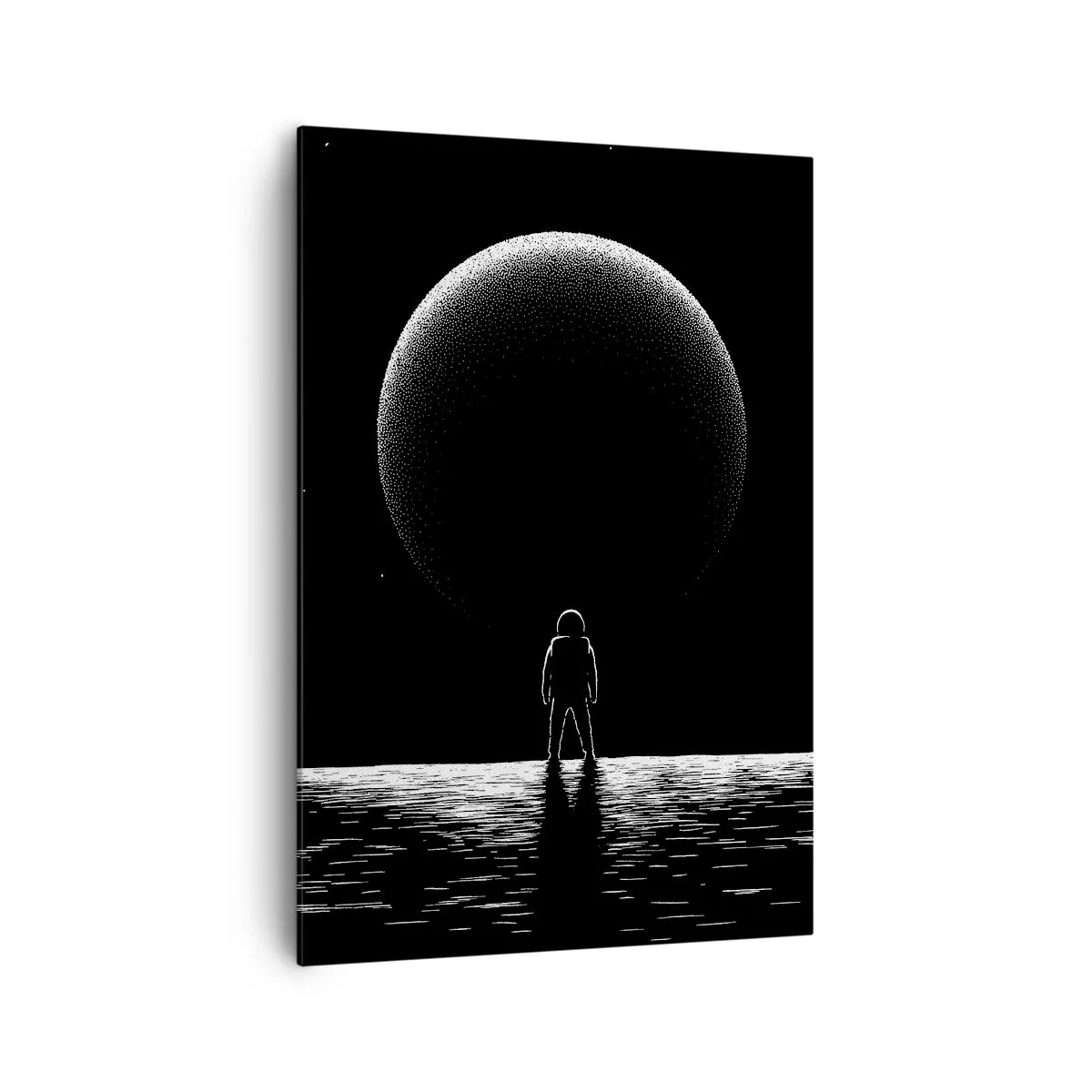 Impression sur toile - Image sur toile - Un astronaute avec en arrière-plan une grande planète dans l'espace - 70x100cm - Face à face - Décoration murale moderne pour le salon et la chambre ARTTOR