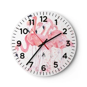 Horloge murale - Pendule murale - Ensemble rose - 30x30 cm