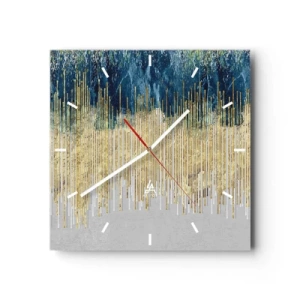 Horloge murale - Pendule murale - Bordure dorée - 40x40 cm